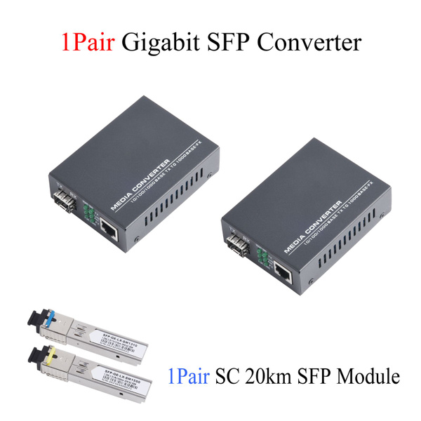 Медиаконвертер 1 шт. гигабитный SFP 1 SFP на 1 приемопередатчик RJ45 10 ...