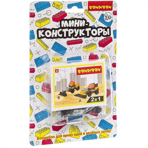 Мини-конструктор, стройка, BONDIBON, CRD 13,5х20 см, в ассорт. 8 видов ...