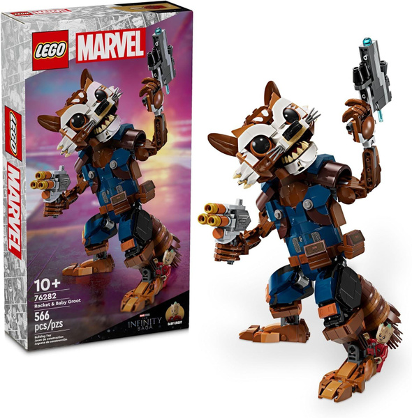 Минифигурка LEGO Marvel Rocket и Baby Groot, Стражи Галактики 76282 ...