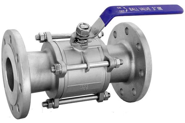 Кран шаровый фланцевый трехсоставной нержавеющий (3PC), AISI304 DN80 (3 ...