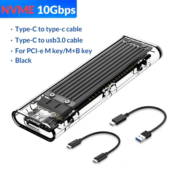 ORICO M2 SSD Корпус M.2 NVME SSD Шкаф M.2 до USB C Прозрачный жесткий ...