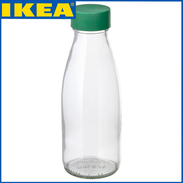 Бутылка для воды IKEA(ИКЕА), зеленая, с крышкой, 0,5 л по выгодной цене ...