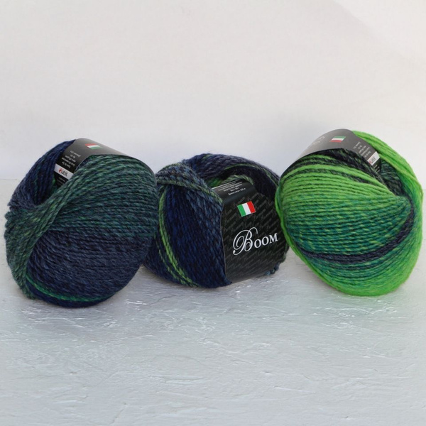 Пряжа Boom ( Бум) Seam 10 мотков секционного крашения 58361 (135м/50г ...