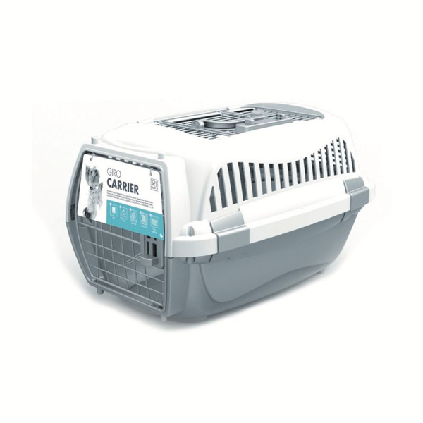 M-PETS Контейнер-переноска Giro для животных до 9 кг, цвет серый с ...