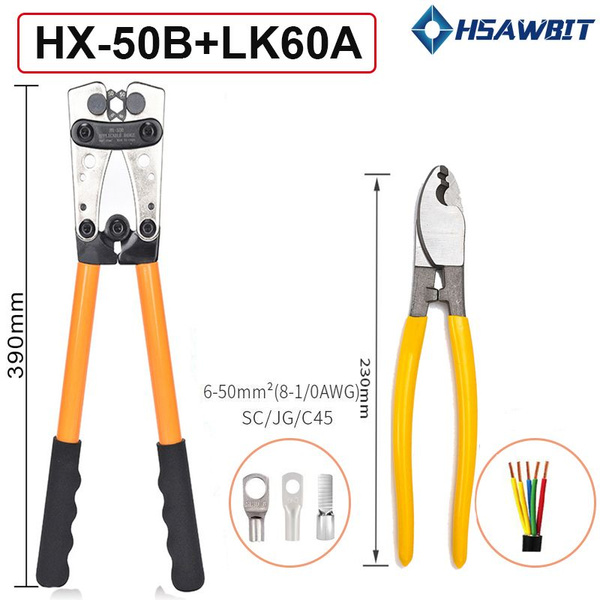 Инструмент для обжима кабеля HX-50B для кабеля 6-50 мм2 1-10AWG с ...