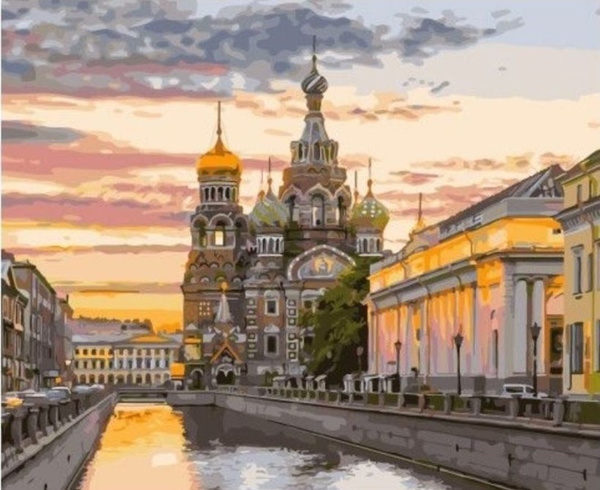 Картина по номерам на подрамнике "Великолепие Санкт-Петербурга" 40х50 ...