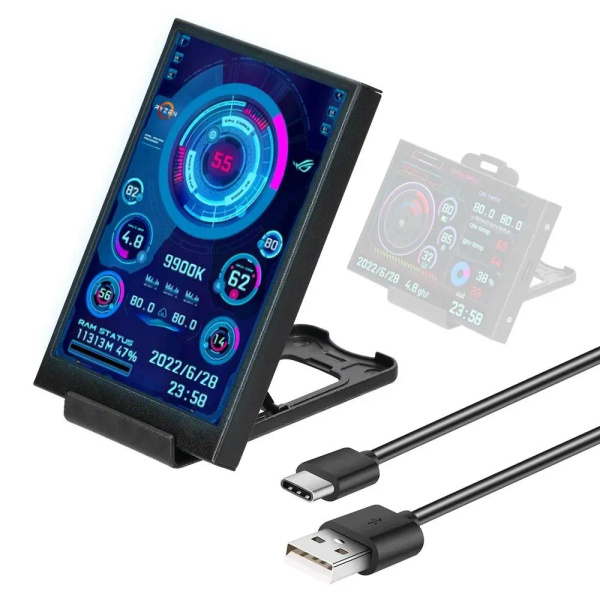 Монитор ПК, 3,5-дюймовый IPS USB мини-экран CPU Ram HDD Дисплей ...