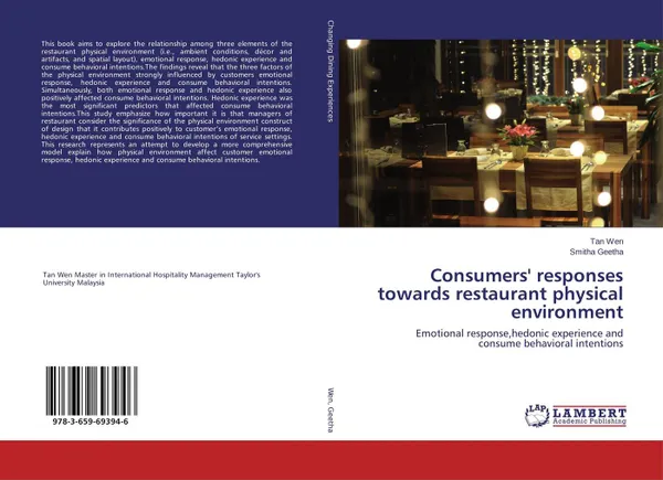 Обложка книги Consumers' responses towards restaurant physical environment, Tan Wen and Smitha Geetha