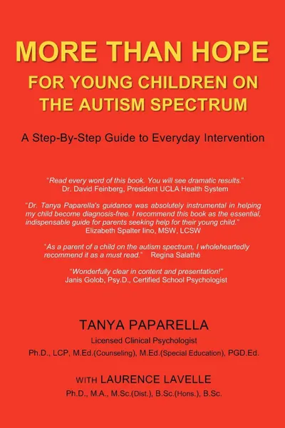 Обложка книги More Than Hope, for Young Children on the Autism Spectrum, Tanya Paparella, Laurence Lavelle
