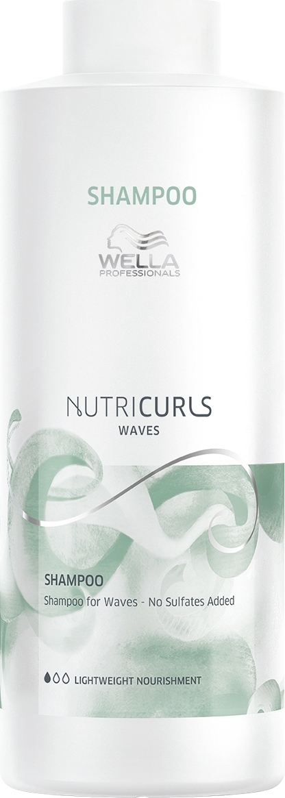 фото Бессульфатный шампунь для вьющихся волос Wella Professionals Nutricurls Shampoo for Waves No Sulfates Added, 1 л