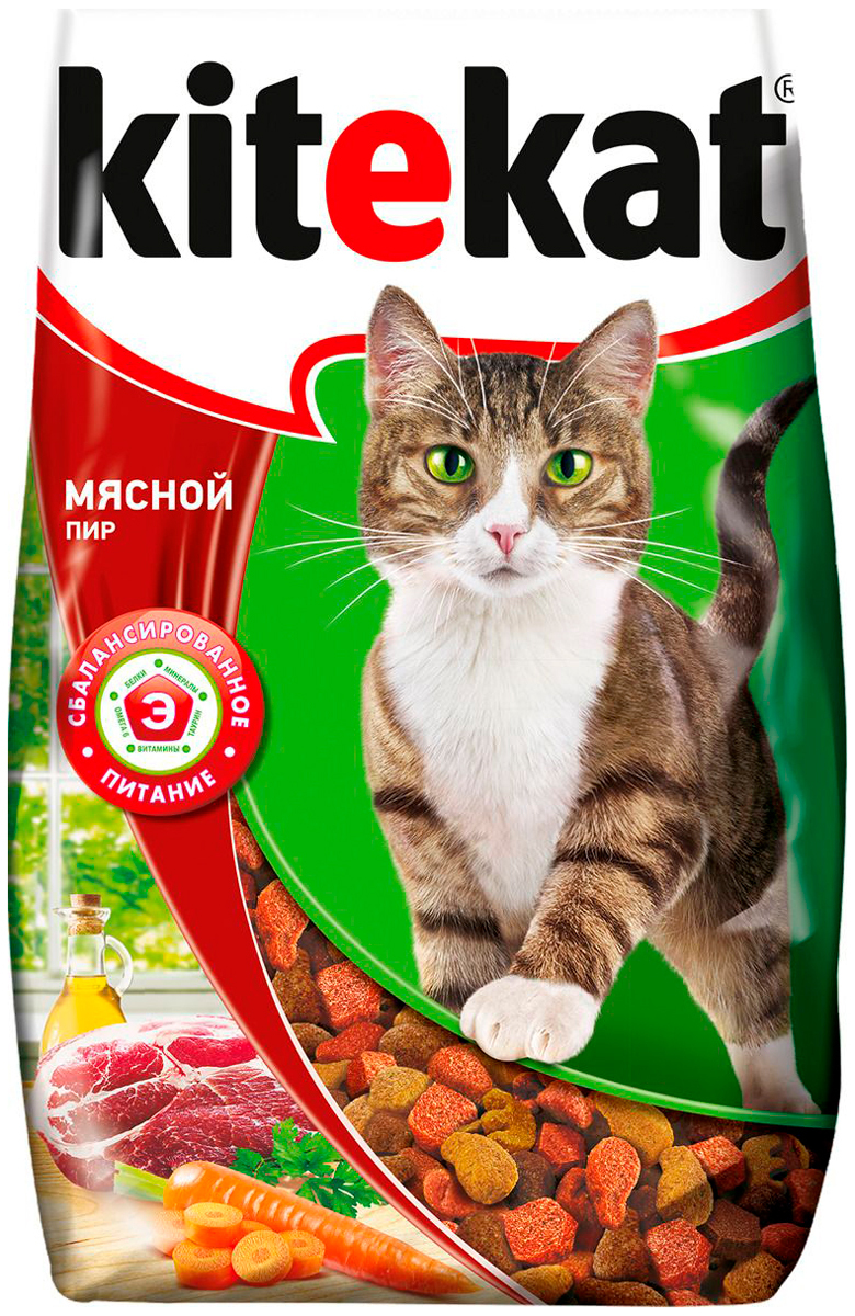 Сухой корм KITEKAT МЯСНОЙ ПИР для взрослых кошек (15 кг) — купить в ...