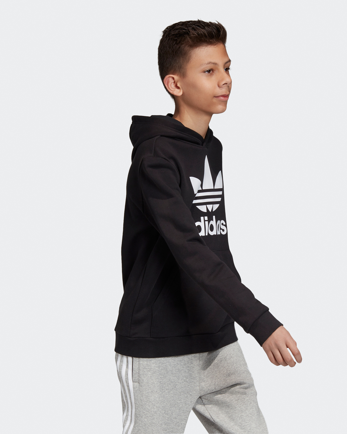 Adidas hoodie sale trefoil black