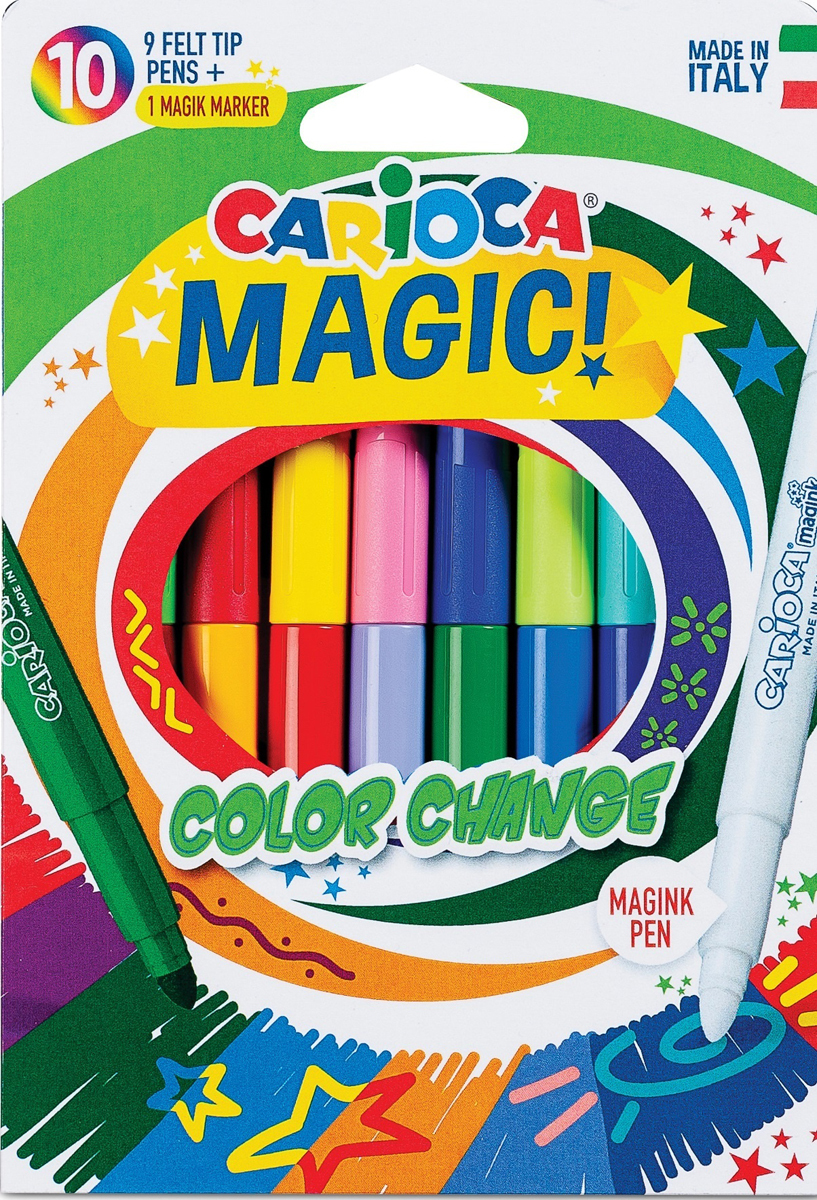 Набор фломастеров Carioca Color Change, меняющие цвет, на водной основе, 10 шт