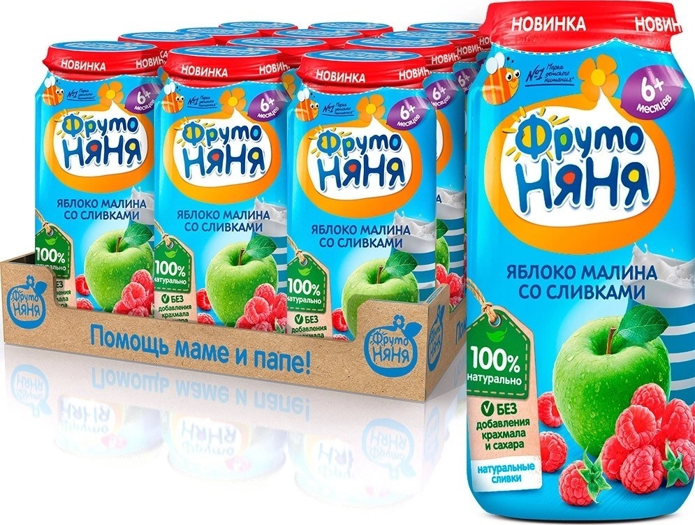 Фрутоняня 250г пюре. Фрутоняня пюре яблоко персик сливки. Пюре фрутоняня яблоко/груша 250г. Пюре фрутоняня с 6 месяцев. Фрутоняня пюре яблоко малина со сливками 250.