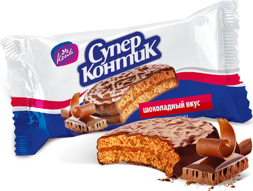 Печенье Konti Супер-Контик, шоколадный вкус, 30 шт - купить с доставкой ...