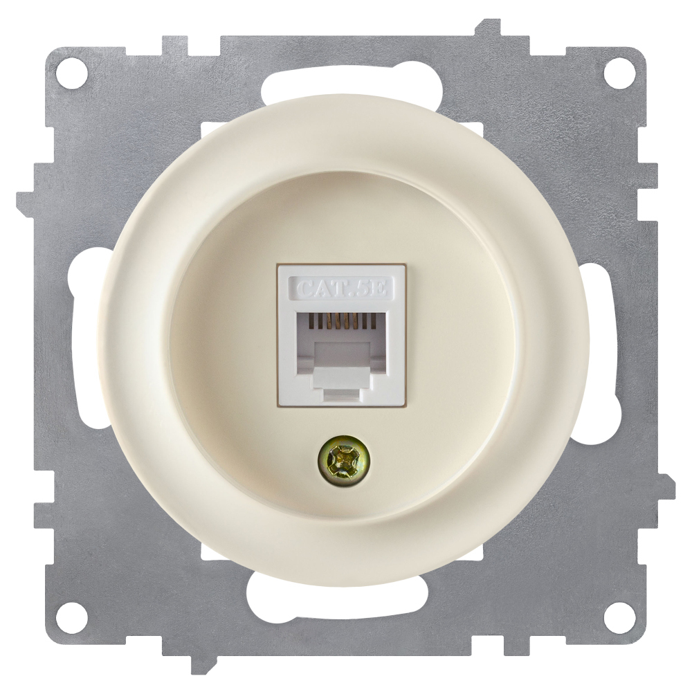 Розетка компьютерная OneKeyElectro 1xRJ45 5e, цвет бежевый