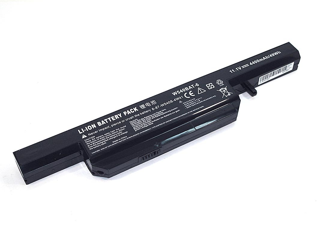 Аккумуляторная батарея для ноутбука Clevo W540-3S2P 11.1V 4400mAh OEM черная