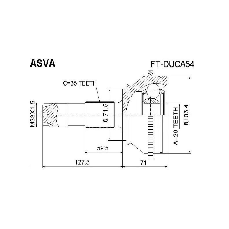 ASVA ШРУС наружный, арт. FTDUCA54