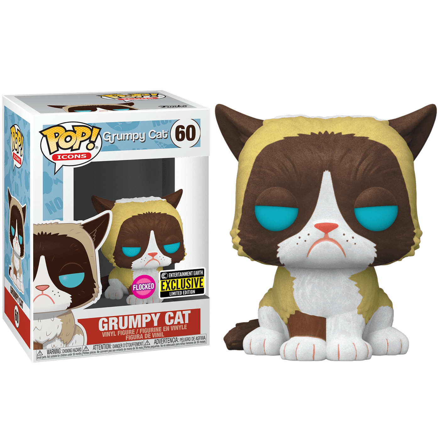 Поп кэт фото Фигурка Funko POP Grumpy Cat Flocked со стикером (Эксклюзив Entertainment Earth)