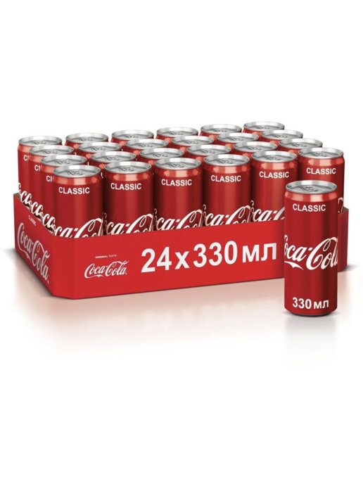 Coca-Cola газированный напиток 330 мл 24 шт ( жестяная банка ) / Кока ...