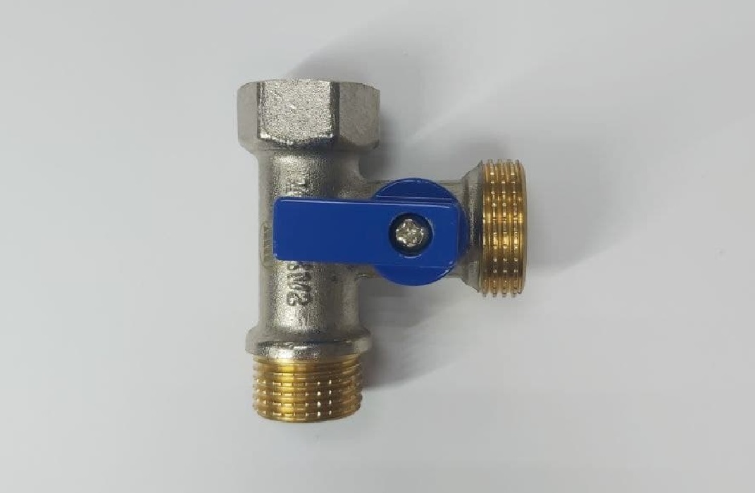 Кран 1/2*3/4*1/2 шаровый трехпроходной, для подключения стиральной ...