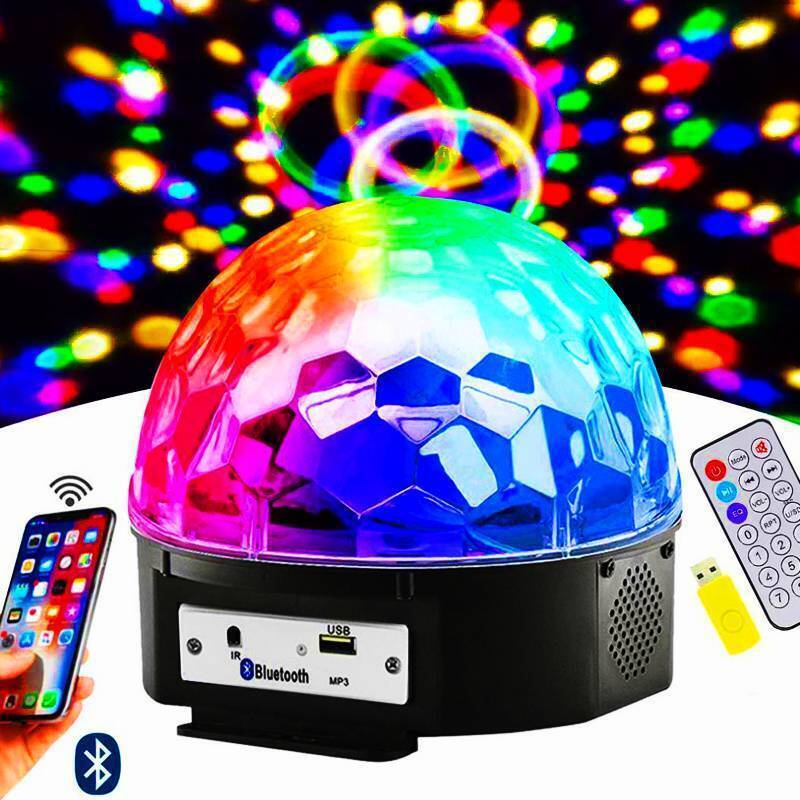 Диско шар / LED magic Ball / Музыкальный с пультом блютуз и флешкой ...