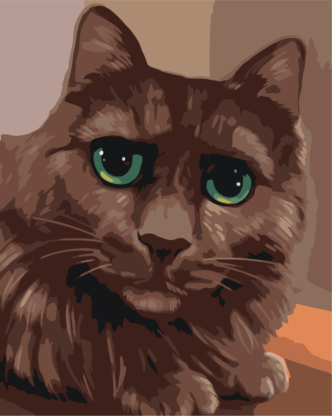 Картина с коричневым котом