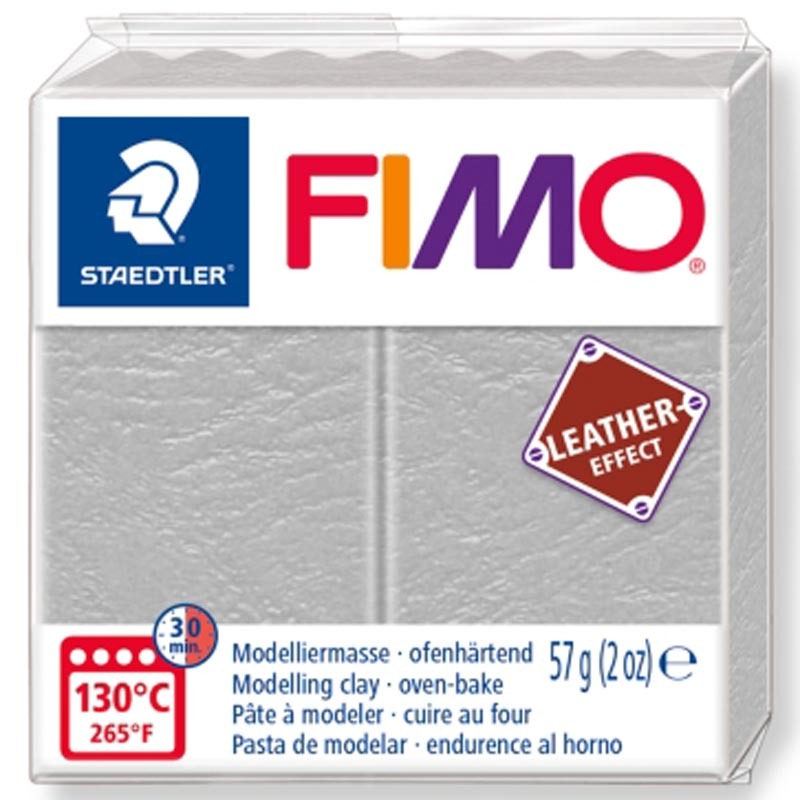 Полимерная глина Fimo leather-effect 8010-809 голубо-серый эффект кожи (dove grey) 57 г.