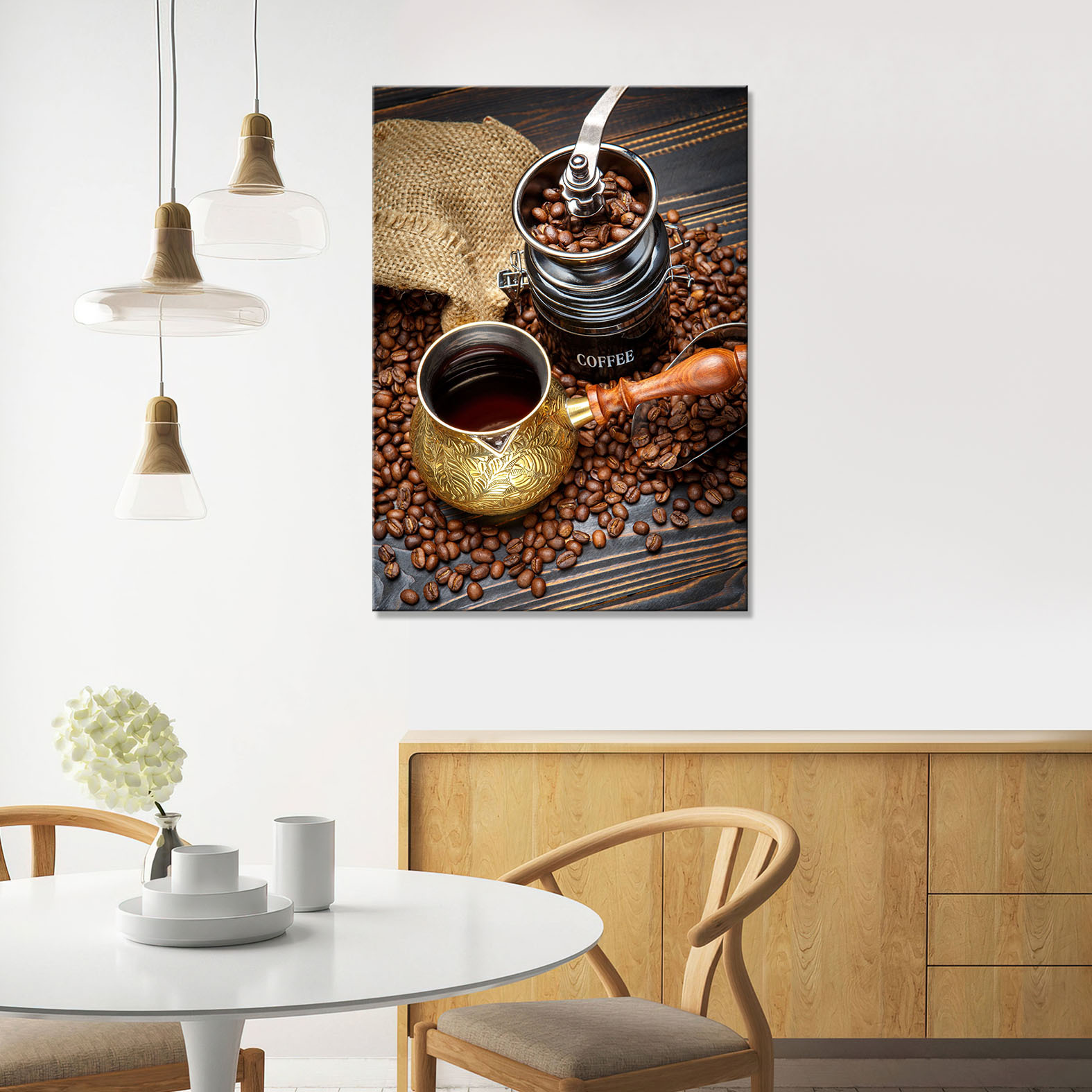 модульные картины с кофе для кухни