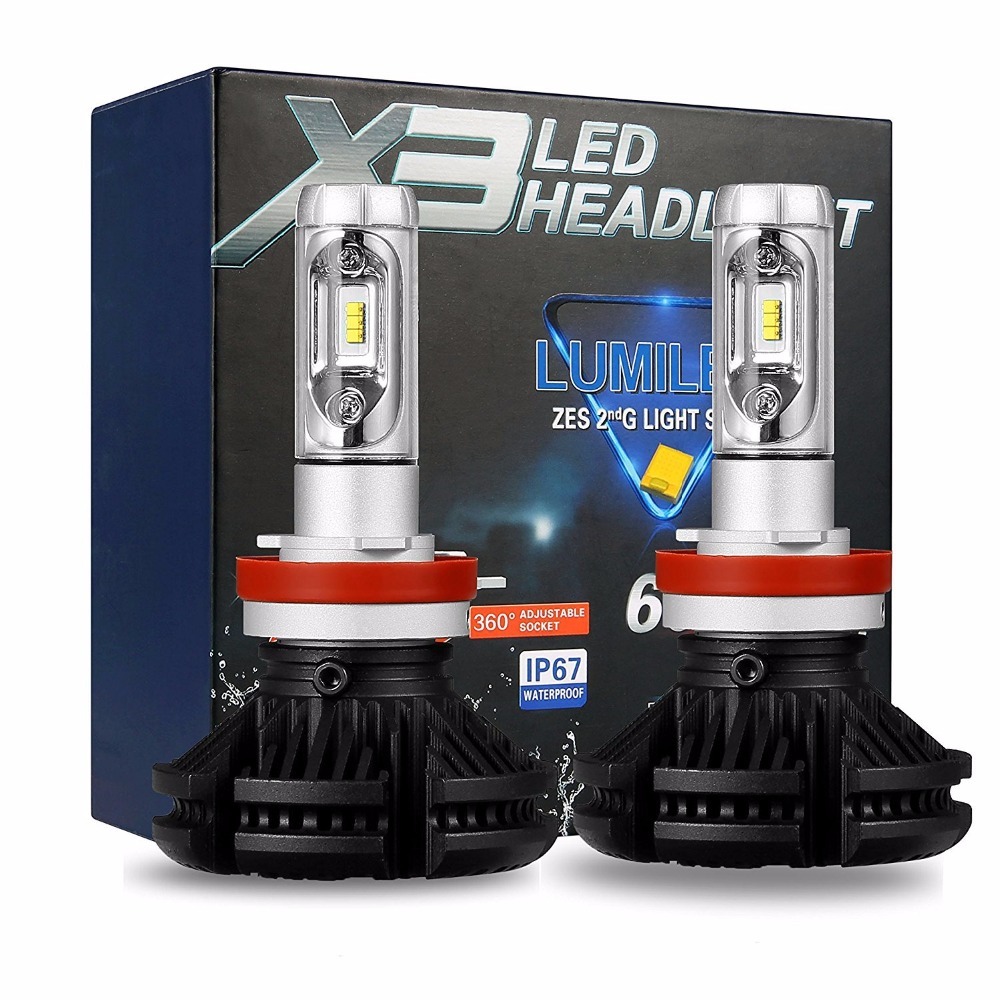 X3 led Headlight 6000lm 50w h4