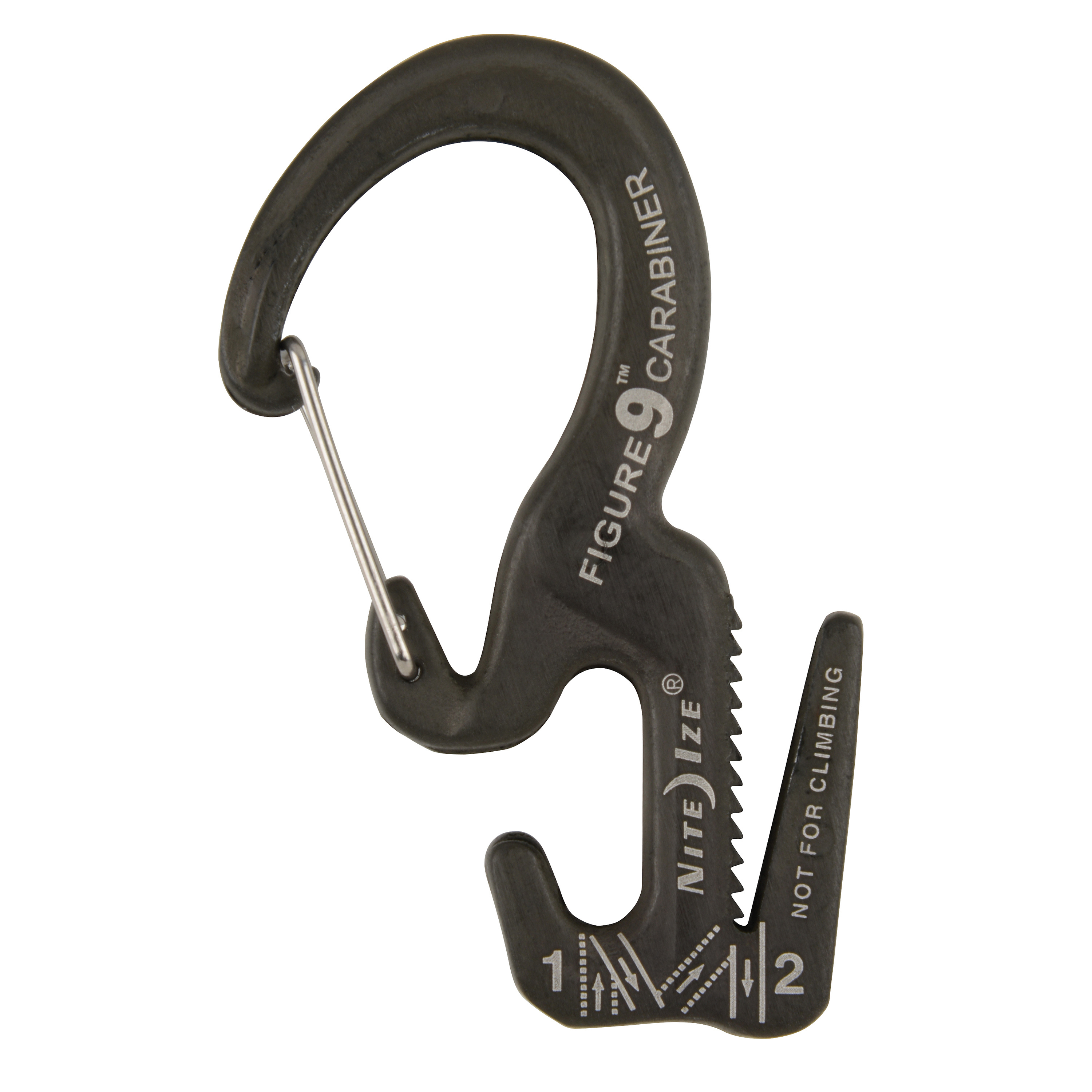 Безузловой натяжитель для веревки с карабином Nite Ize Figure 9 Carabiner S - Черный