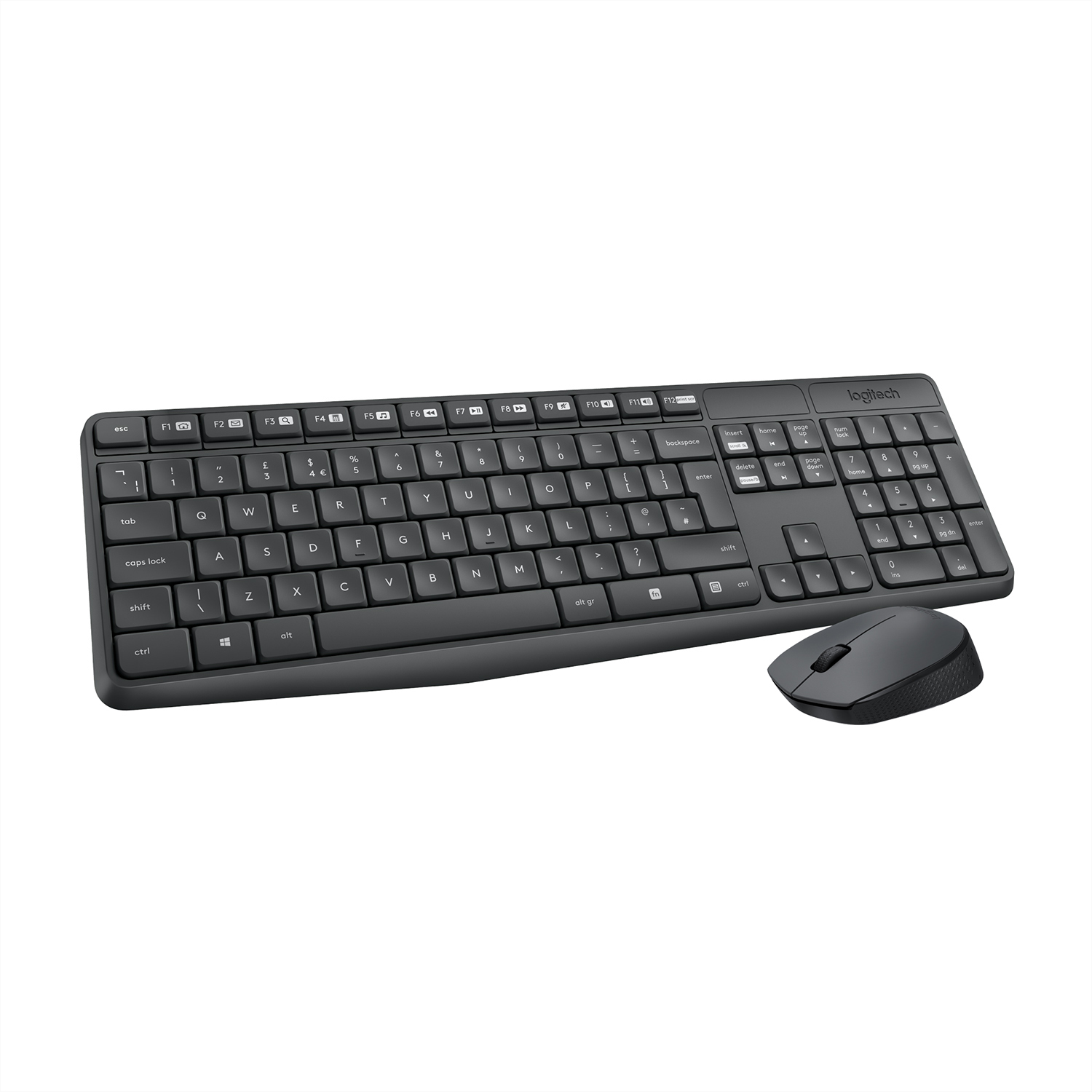 Logitech Комплект мышь + клавиатура беспроводная MK235, Русская раскладка, черный