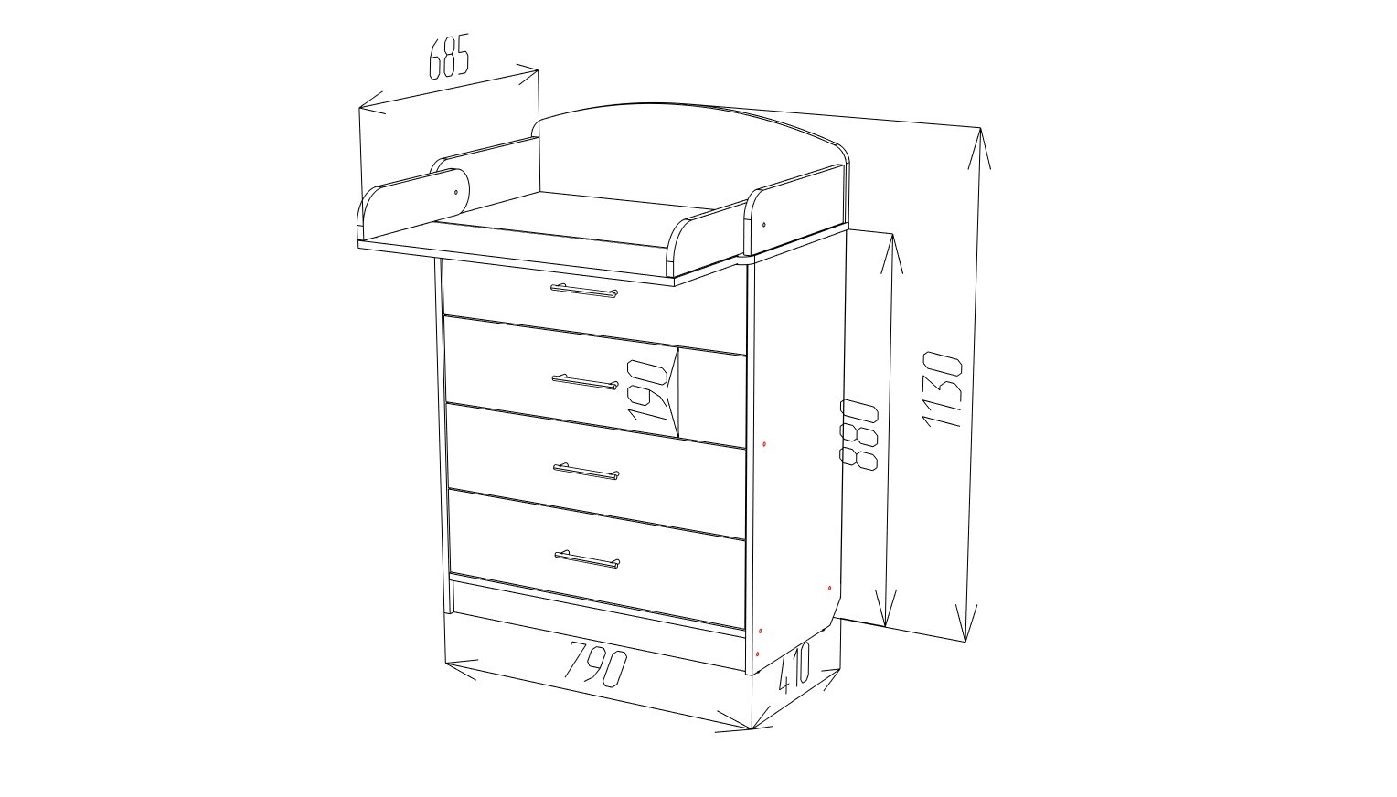 Пеленальный комод размеры чертежи