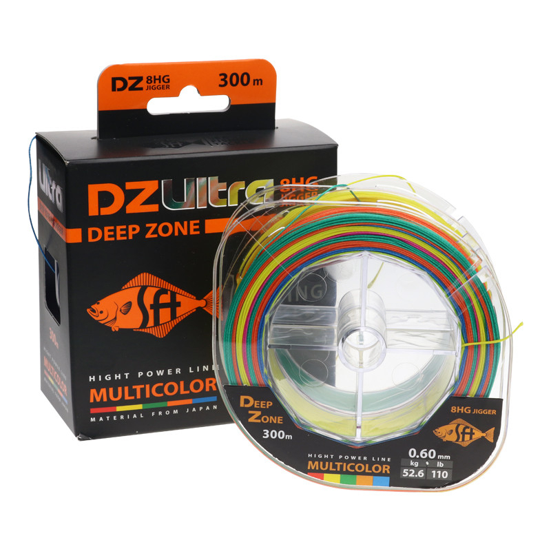 ПлетеныйШнурSFTDZUltra8HGJiggerMulticolorDeepZone300m,0.60mm