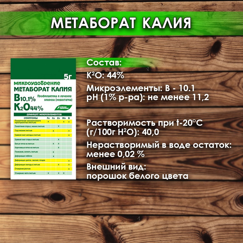 Метаборат калия применение