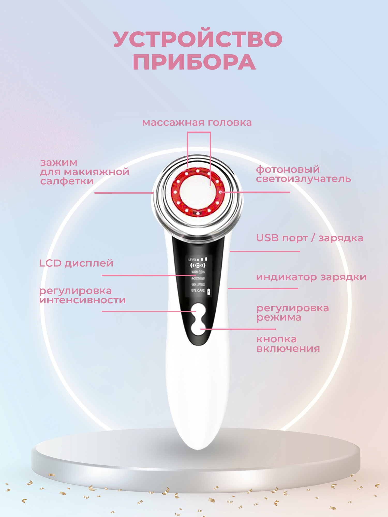 Массажер для лица электрический w-618 инструкция