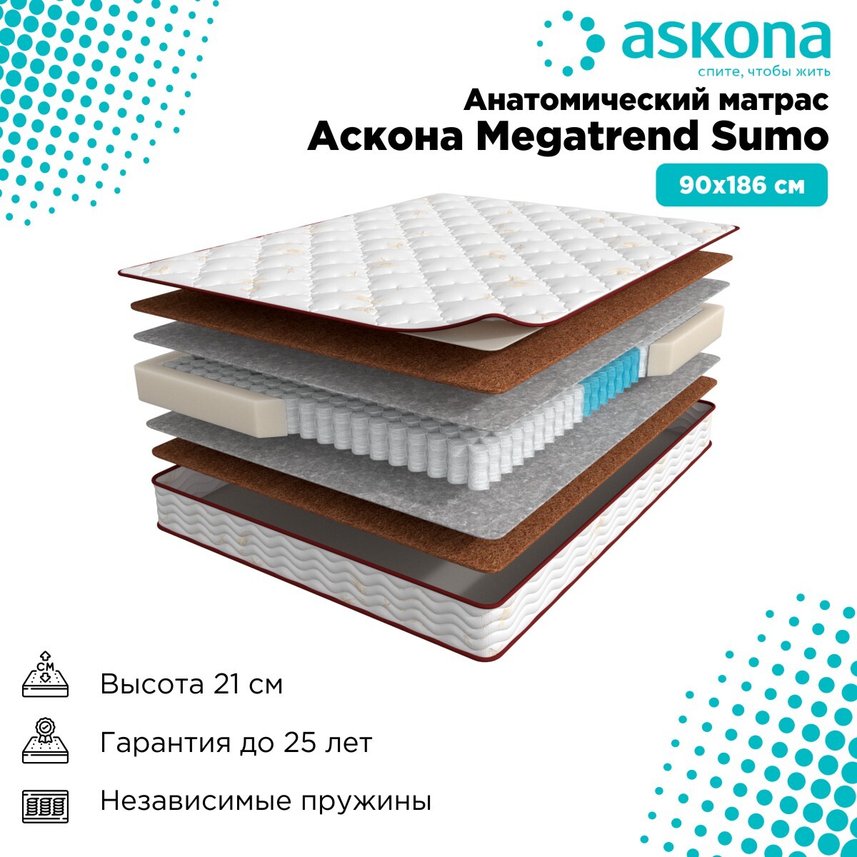 Матрас Askona MEGATREND Sumo 160x200