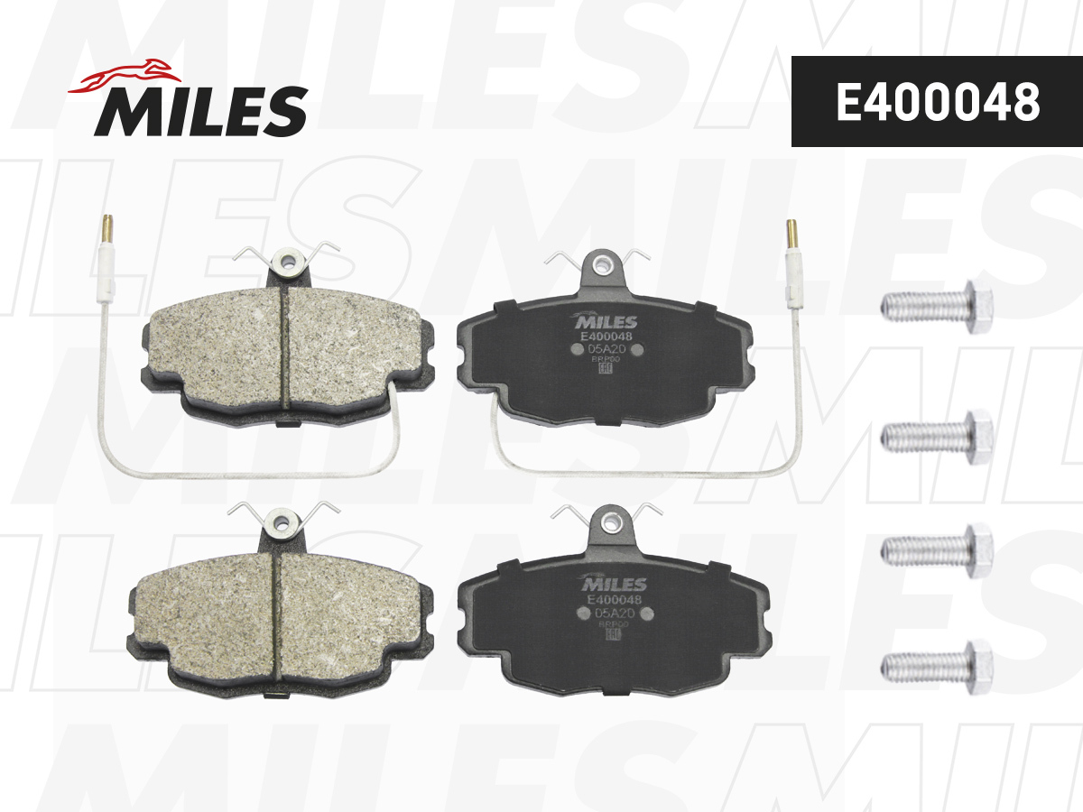 Колодки тормозные Renault Logan 04-, Sandero 08-, Clio 91- передние с датчиками Low-metallic Miles