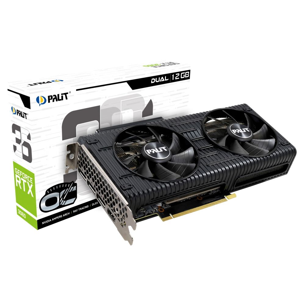 Palit Видеокарта GeForce RTX 3060 12 ГБ (GeForce RTX 3060 DUAL OC)