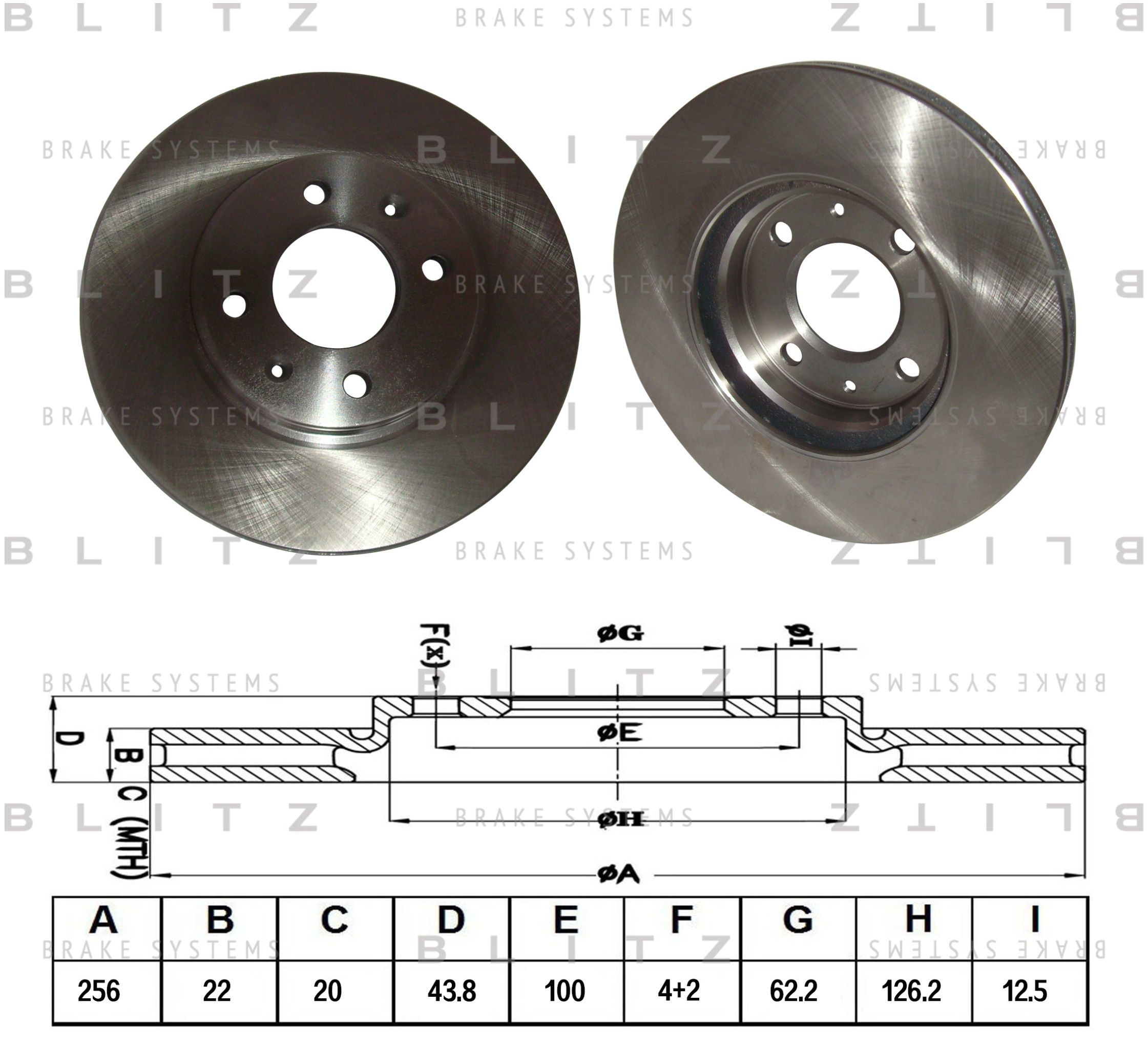 Диск Тормозной Передний Hyundai Solaris/Kia Rio Iii /Vent D 256mm Blitz  Bs0254 - купить по низкой цене в интернет-магазине OZON (845971847)