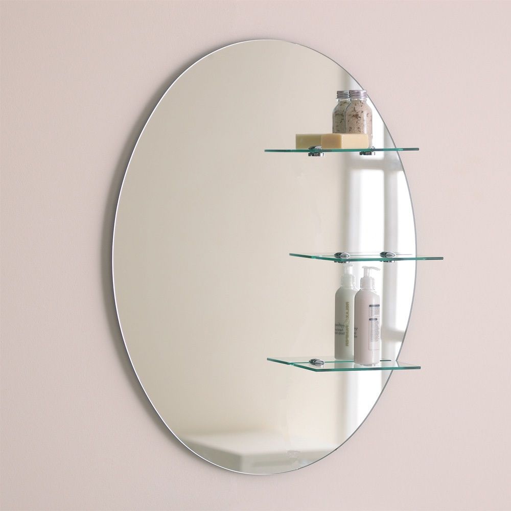 Комплект зеркало с полкой в ванную комнату