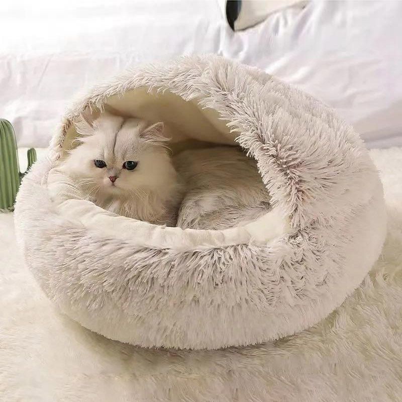 Закрытая лежанка домик для кошек S 40 см (внутри - ВЕЛЮР) / лежанка сплюшка  для сфинкса - купить с доставкой по выгодным ценам в интернет-магазине OZON  (427626235)