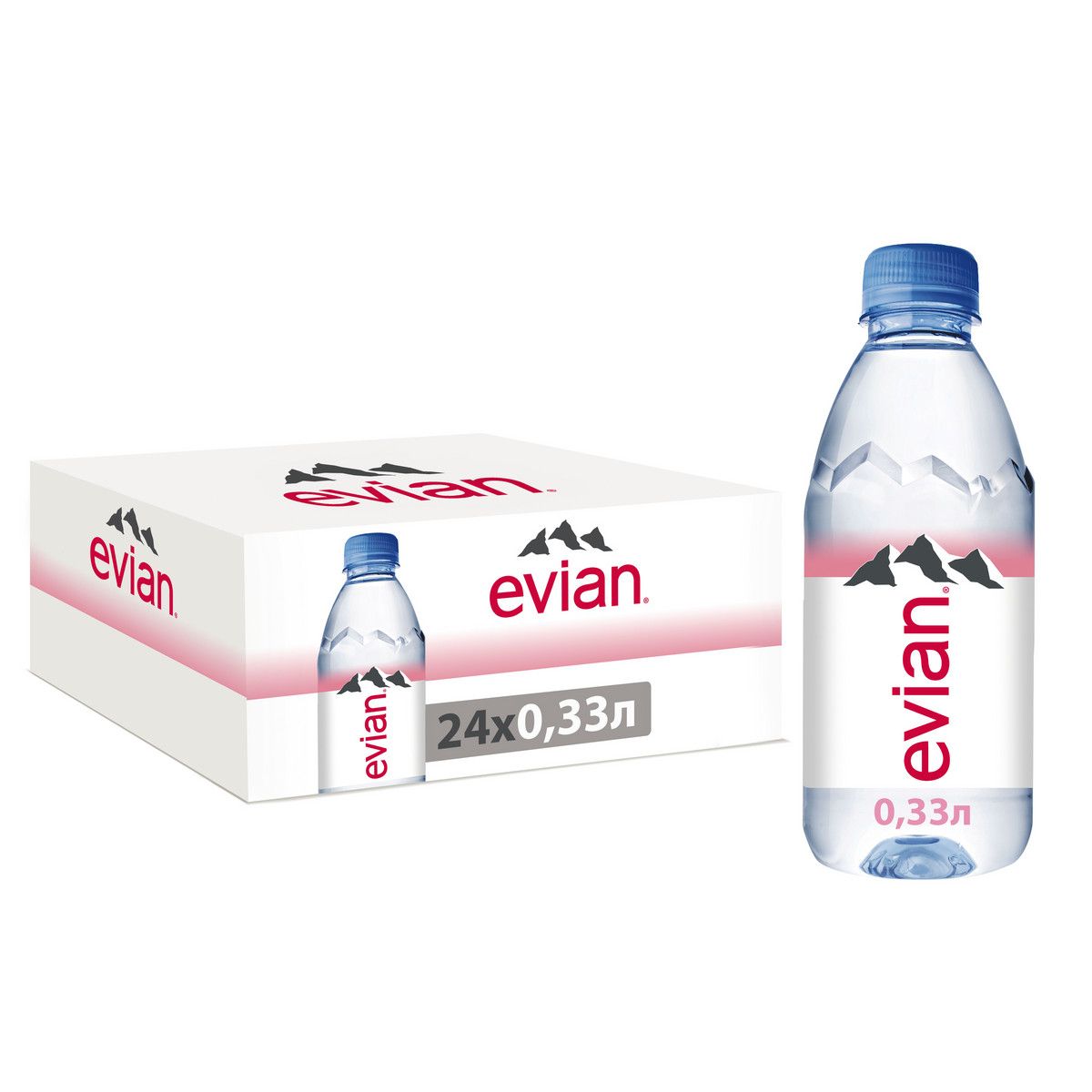 Вода негазированная Evian, 24 шт по 330 мл