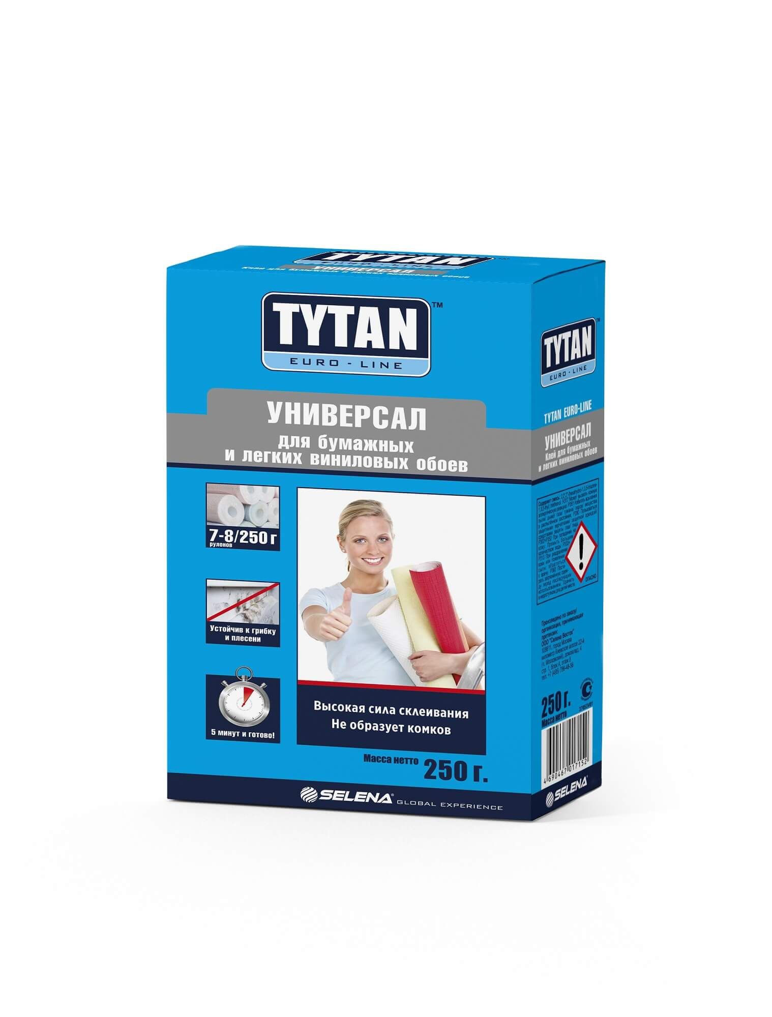 Tytan Euro-line флизелин клей для флизелиновых обоев (с индикатором) 250 гр