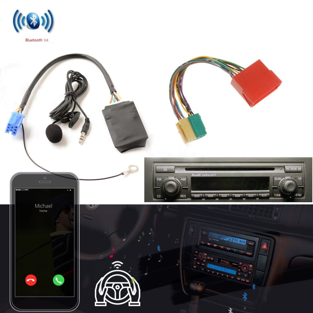 Bluetooth адаптер для Audi c магнитолами Chorus Concert Symphony  1999-2006гг c микрофоном, (поддержка переключения треков) - AUXAUTO арт.  9035 - купить по выгодной цене в интернет-магазине OZON (816439937)