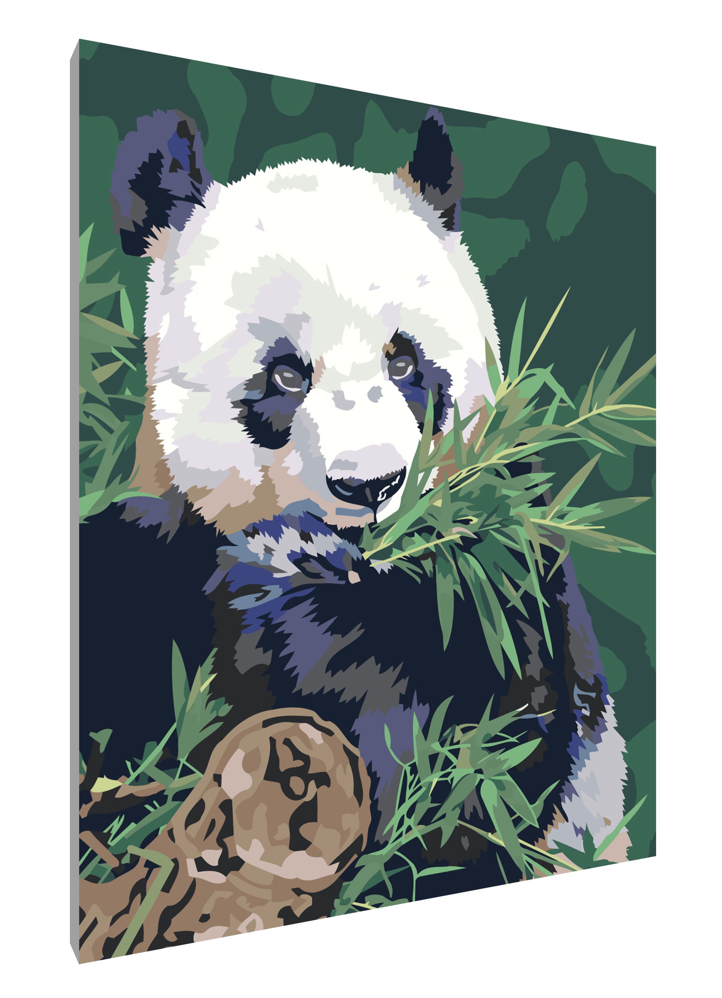 Рисунок панда красками