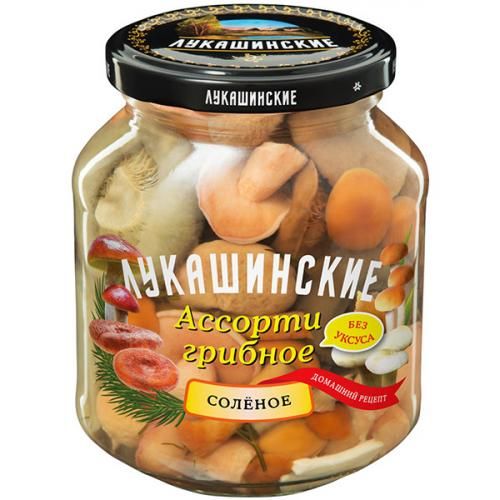 ГрибыЛукашинскиеАссортисоленое,340г