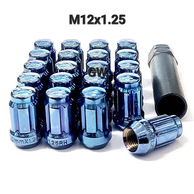 Колесные гайки М12х1.25 цвет голубой для Nissan, Infiniti, Subaru, Suzuki, Niva и др.