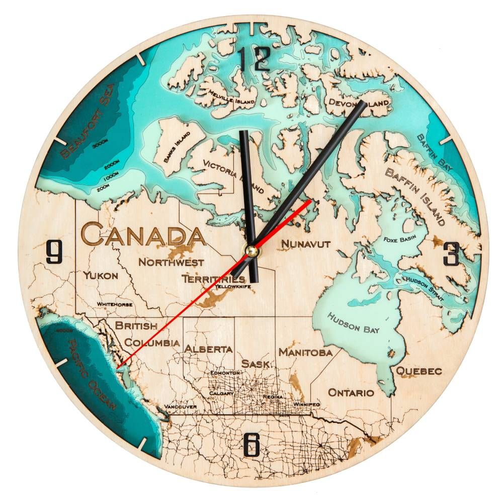 Часы канада время. WOODENMAP часы. Часы из Канады. Карта с часами из дерева из Китая.
