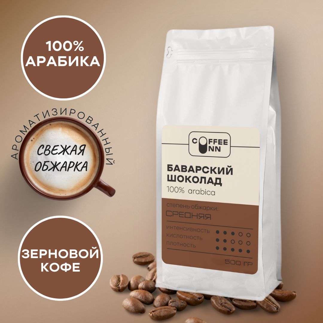 Кофе в зернах 500 гр БАВАРСКИЙ ШОКОЛАД 100% арабика свежая обжарка СOFFEE INN Arabica/ароматизированный/бразилия